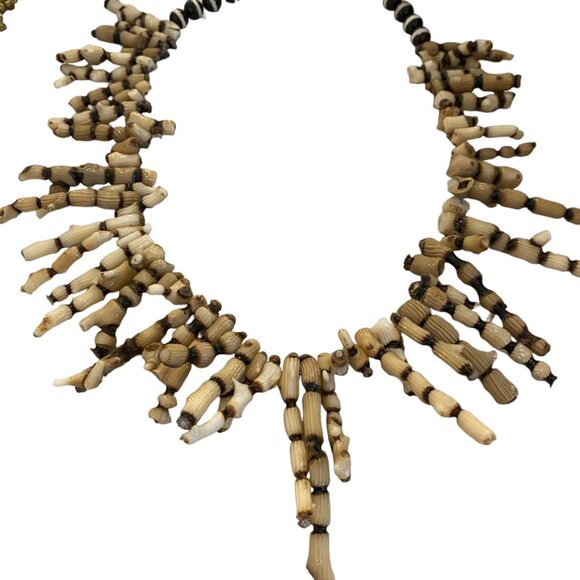 RARE Coral branch necklace Togle clasp statement chunky - Picture 2 of 6